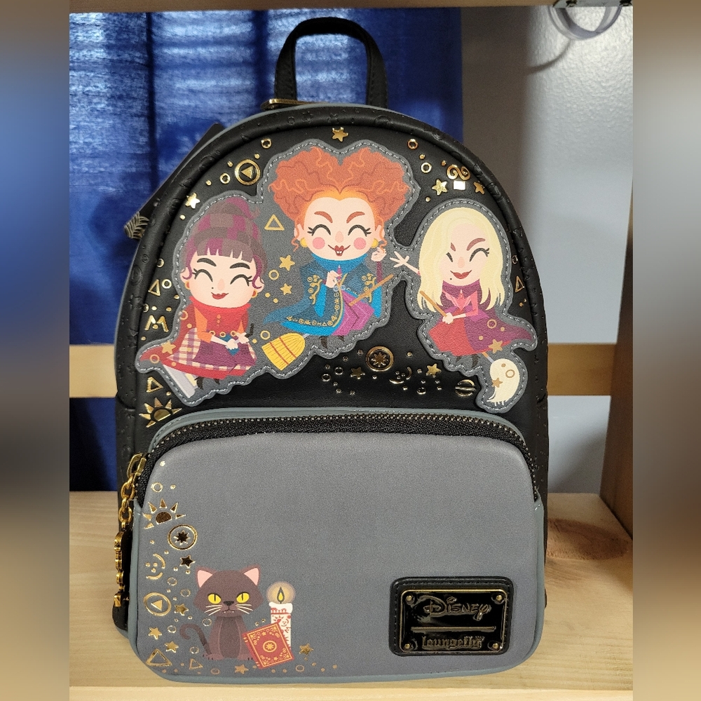 Loungefly Disney Hocus Pocus Halloween Mini Backpack Witches Binx NWT